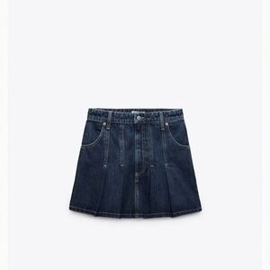 ZARA PLEATED TRF DENIM SKIRT - SIZE XS - BRAND NEW WITH TAG
